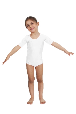 BODY DANZA LYCRA MEZZA MANICA BIANCO BABY